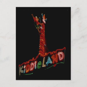 Kiddieland Melrose Pk. Vintage Neon-Schild Postkar Postkarte