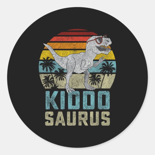 Kiddosaurus T Rex Dinosaur Kiddo Saurus Family Mat Runder Aufkleber (Vorderseite)