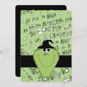 Kidds Halloween-Party lädt grünes Monster ein Einladung (Vorne/Hinten)