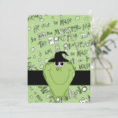 Kidds Halloween-Party lädt grünes Monster ein Einladung (Stehend Vorderseite)