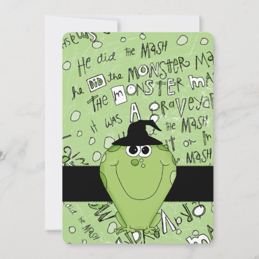 Kidds Halloween-Party lädt grünes Monster ein Einladung (Vorderseite)