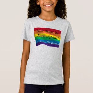 Kidds Rainbow-Pride-Shirt "Sei wieder Geboren" T-Shirt