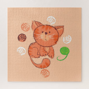 Kiddy Toy Cat: Vintage Illustration. Puzzle