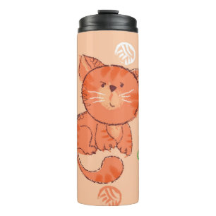 Kiddy Toy Cat: Vintage Illustration. Thermosbecher