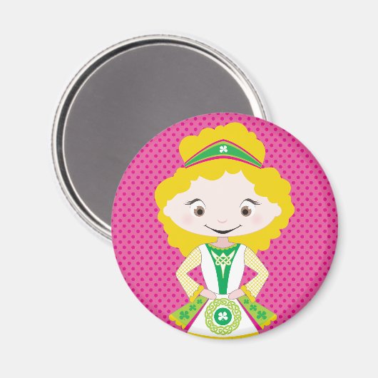 KIDLETS: irische Tänzerblonde Magnet (Vorderseite/Rückseite)