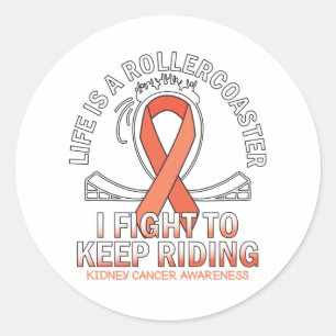 Kidney cancer awareness orange ribbon runder aufkleber