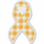 Kidney Cancer Awareness Plaid Orange Ribbon Aufkleber (Vorderseite)