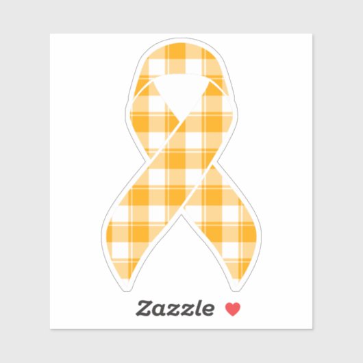 Kidney Cancer Awareness Plaid Orange Ribbon Aufkleber (Blatt)