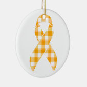 Kidney Cancer Awareness Plaid Orange Ribbon Keramik Ornament (Rechts)
