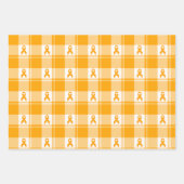 Kidney Cancer Awareness Plaid Wrapping Paper Geschenkpapier Set (Vorderseite 3)