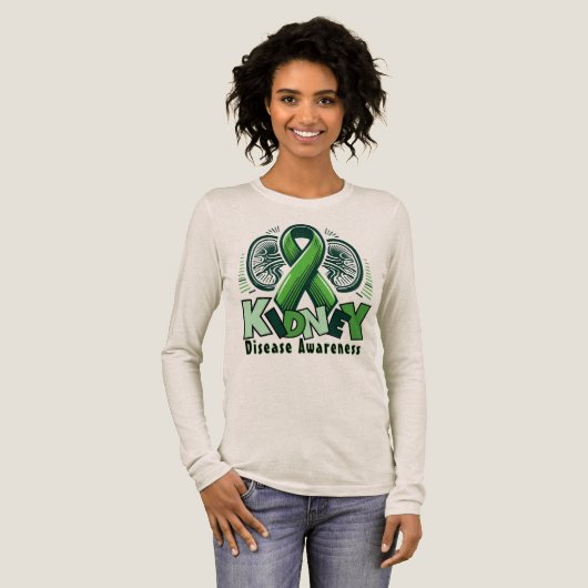Kidney Disease Awareness – Green Ribbon T-Shirt Tri-Blend Shirt (Volle Vorderseite)
