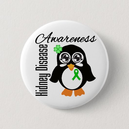 Kidney Disease Awareness Penguin Button (Vorderseite)