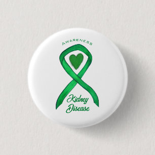 Kidney Disease Awareness Ribbon Herz-Tasten Button