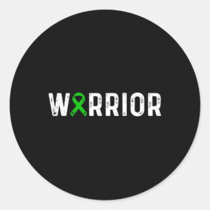 Kidney Disease Warrior Awareness Green Ribbon Runder Aufkleber