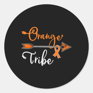 Kidney Leukemia Cancer Awareness Orange Ribbon Tri Runder Aufkleber