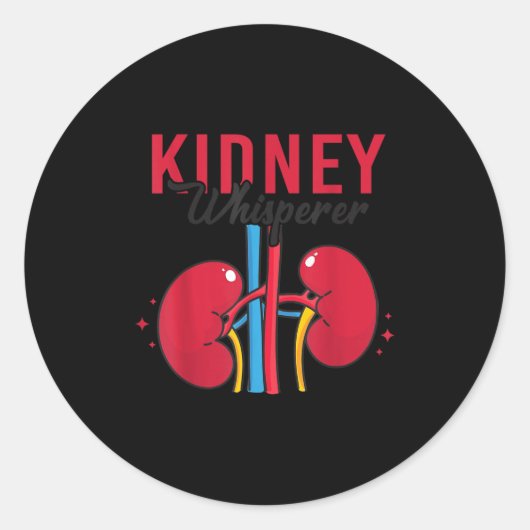 Kidney Whisperer Funny Dialysis Technician Nephrol Runder Aufkleber (Vorderseite)