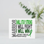 Kidnney Disease Warrior Postkarte (Stehend Vorderseite)