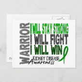Kidnney Disease Warrior Postkarte (Vorne/Hinten)