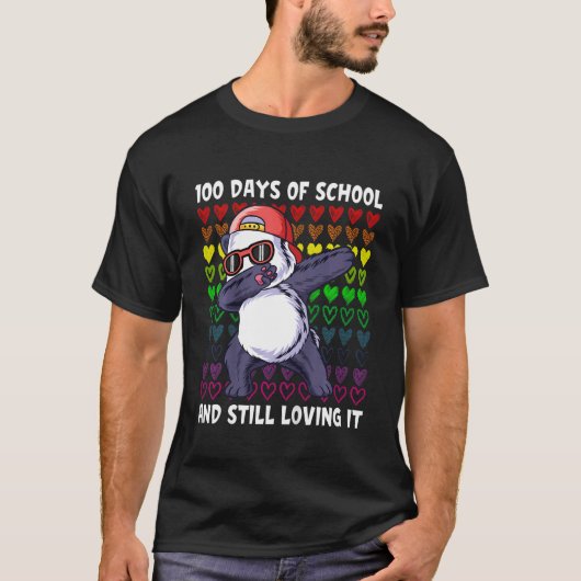 Kids 100 Days Of School And Still Loving It Hearts T-Shirt (Vorderseite)
