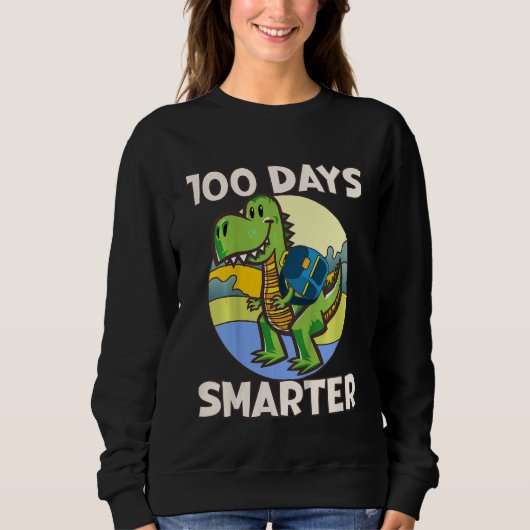 Kids 100 days smarter, Cute dino Happy 100th Day o Sweatshirt (Vorderseite)