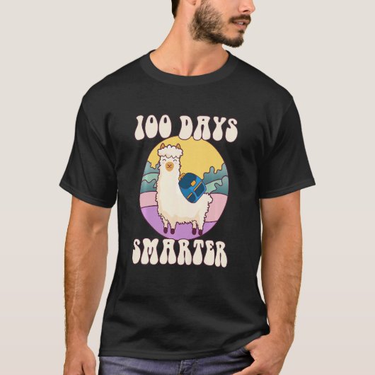 Kids 100 days smarter, Cute llama Happy 100th Day T-Shirt (Vorderseite)