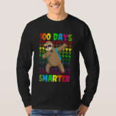 Kids 100 Days Smarter Hearts Dabbing Sloth 100th D T-Shirt (Vorderseite)