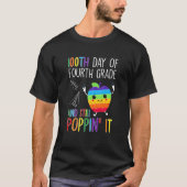 Kids 100th Day Of Fourth Grade And Still Poppin It T-Shirt (Vorderseite)