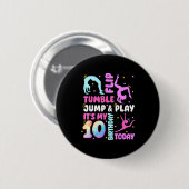 Kids 10 Year Old Bday Gymnast 10th Gymnastics Birt Button (Vorne & Hinten)