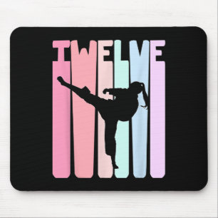 Kids 12. Geburtstag Retro Taekwondo Karate Mädchen Mousepad