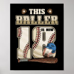 Kids 18th Birthday Baseball Boy Eighteen Year Old Poster<br><div class="desc">Awesome tee Ideas People who born in 2004 Retro Vintage Classic Old School 18th Awesome tee Ideas for Men Women. 18 years old awesome vintage birthday. Complete happy birthday decorations .Your birthday party will be funny,  awesome,  epic & legendary</div>