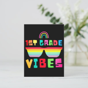 Kids 1. Klasse Vibes-Erstklassige Rückkehr zur Sch Feiertagspostkarte