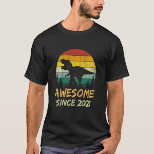 Kids 2nd Birthday Dinosaur 2 Year Old Awesome Sinc T-Shirt