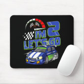 Kids 2nd Birthday Racing Car 2 Year Old Boys Party Mousepad (Mit Mouse)
