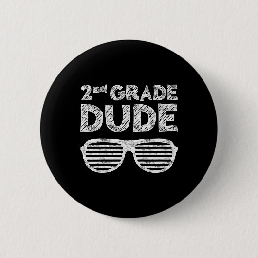 Kids 2nd Grade Dude Second Grade Byck To School  Button (Vorderseite)