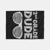 Kids 2nd Grade Dude Second Grade Byck To School  Fleecedecke (Vorderseite (Horizontal))