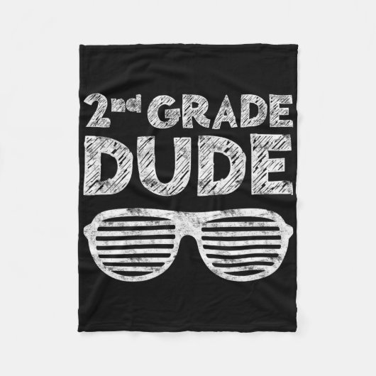 Kids 2nd Grade Dude Second Grade Byck To School  Fleecedecke (Vorderseite)