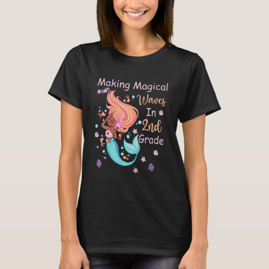 Kids 2nd Grade Mermaid Making Magical Waves Kids G T-Shirt (Vorderseite)