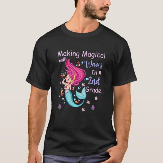 Kids 2nd Grade Mermaid Making Magical Waves Kids G T-Shirt (Vorderseite)