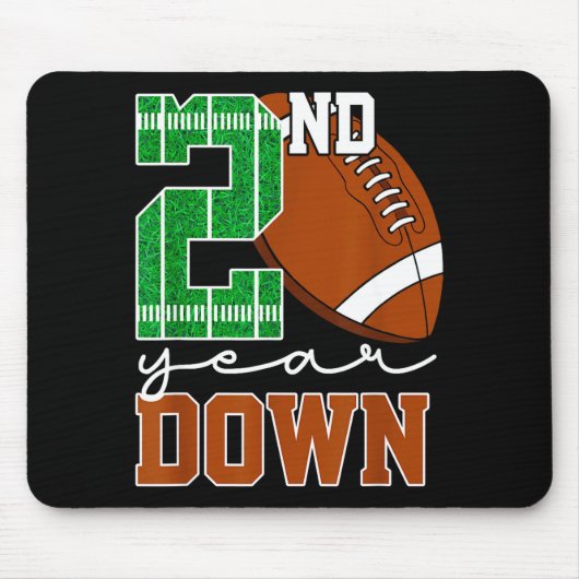 Kids 2nd Year Down Football Birthday Boy Party 2 Y Mousepad (Vorne)