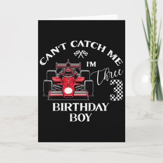 Kids 3rd Birthday Race Car Bday Boy Cant Catch Me  Karte (Vorderseite)