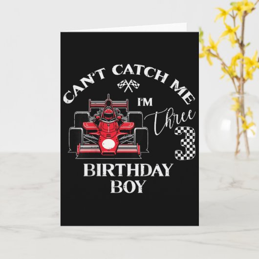 Kids 3rd Birthday Race Car Bday Boy Cant Catch Me  Karte (Gelbe Blume)