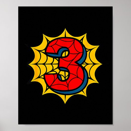 Kids 3rd Birthday Sder Theme Party 3 Year Old Boys Poster (Vorne)