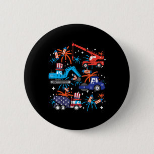 Kids 4. Juli Baustellenfahrzeuge Fahrzeug Patriot Button