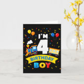 Kids 4th Birthday Boy Train Four 4 Year Old Birthd Karte (Gelbe Blume)