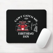 Kids 4th Birthday Race Car Bday Boy Cant Catch Me Mousepad (Mit Mouse)