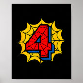 Kids 4th Birthday Sder Theme Party 4 Year Old Boys Poster (Vorne)