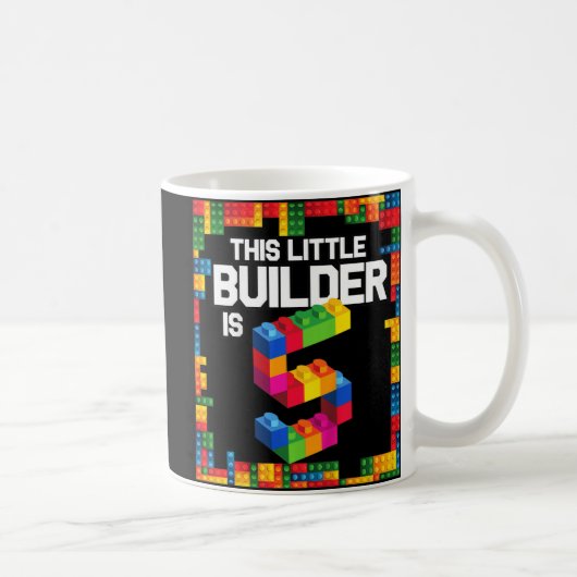 Kids 5 Year Old Building Blocks Birthday Brick 5t Kaffeetasse (Rechts)