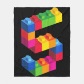 Kids 5 Year Old Building Blocks Birthday Bricks 5 Fleecedecke (Vorderseite)