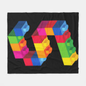 Kids 5 Year Old Building Blocks Birthday Bricks 5 Fleecedecke (Vorderseite (Horizontal))