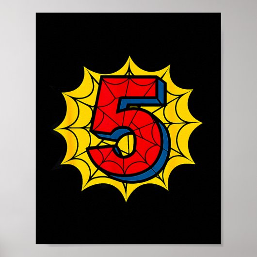 Kids 5th Birthday Sder Theme Party 5 Year Old Boys Poster (Vorne)